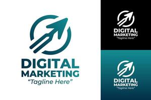 Professional Digital Marketing Growth Logo Design Featuring Graphs and Arrows for Branding vector