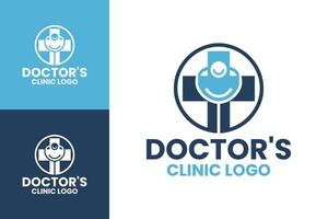 Modern Doctor Logos with Stethoscope Design for Healthcare Branding vector