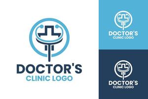 Minimalist Doctor Logos with Stethoscope Design for Healthcare Branding vector