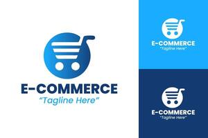 Modern and Sleek E-Commerce Logo Design with Blue Color Scheme vector