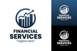 Professional and Modern Financial Services Logo Design with Graph and Growth Element vector