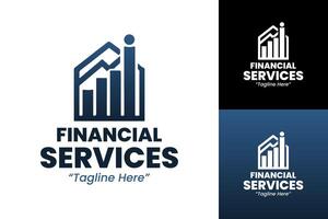 Innovative Financial Services Logo with Upward Trends and Graph for Business Branding vector