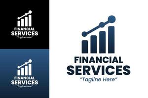 Minimalist Financial Services Logo Design with Graph and Business Growth Concept vector