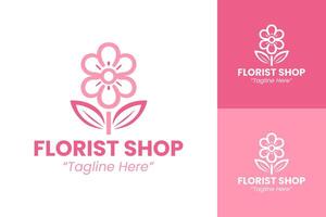 Bright and Modern Florist Shop Logos with Beautiful Flower Icons vector