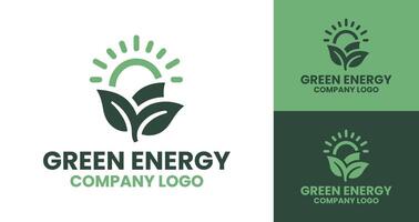 Minimalist Green Leaf Logo in Circular Design for Sustainable Energy and Clean Business Branding vector