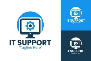 Professional IT Support Logo Design for Tech Solutions vector