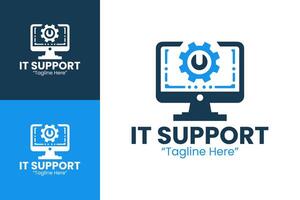 Modern IT Support Logo for Computer and Technology Services vector