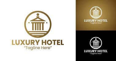 Exclusive Luxury Hotel Logo with Elegant Architecture vector