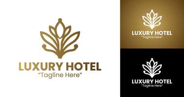 Luxury Hotel Logo with Creative Leaf Symbol and Premium Design vector