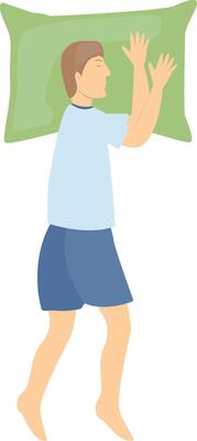 Guy Sleeping Position Illustration in Cartoon Shape.