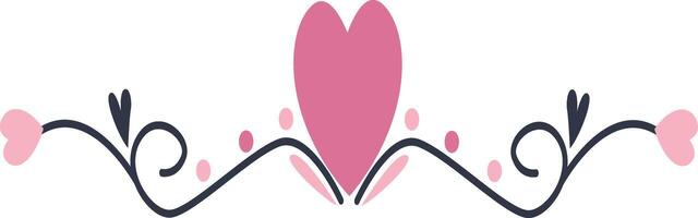 Romantic Divider Decoration with Simple Design. Isolated on White Background. vector