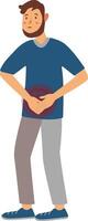 Illustration of Guy with Pain. Character in Cartoon Design vector
