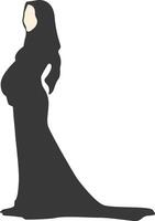 Silhouette of Pregnant Female with Simple Design vector