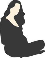 Silhouette of Pregnant Female with Simple Design, vector