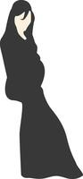 Silhouette of Pregnant Female with Abstract Design vector