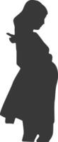 Silhouette of Pregnant Female with Abstract Design, vector