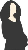 Silhouette of Pregnant Female with Abstract Shape. vector