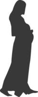 Silhouette of Pregnant Female in Flat Design, Isolated on White Background vector