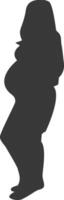 Silhouette of Pregnant Female with Flat Design, Isolated on White Background, vector
