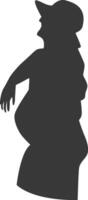 Silhouette of Pregnant Female with Simple Design. Isolated on White Background vector