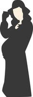 Silhouette of Pregnant Female with Simple Design, Isolated on White Background vector