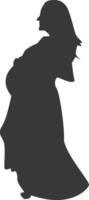 Silhouette of Pregnant Female in Abstract Design. Isolated on White Background vector