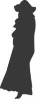 Silhouette of Pregnant Female with Abstract Design. Isolated on White Background vector