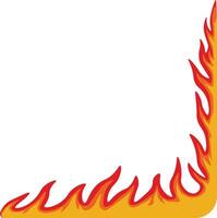 Fire Frame Border on White Background. vector