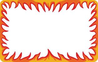 Fire Frame Border Isolated on White Background. vector