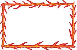 Fire Frame Border, Isolated on White Background vector