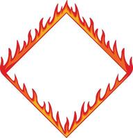 Fire Frame Border with Cartoon Design vector