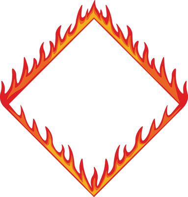 Fire Frame Border with Cartoon Design