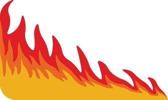Fire Frame Border in Cartoon Design. Isolated on White Background vector