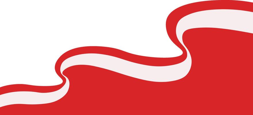 Indonesian Flag Ribbon Border, Isolated on White Background.