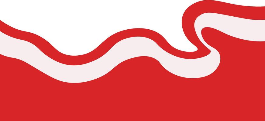 Indonesian Flag Ribbon Border with Flat Design