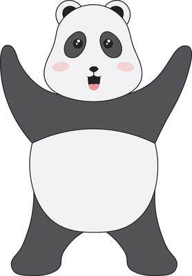 Cute Panda Character in Cartoon Design