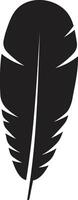 Curved Feather Silhouette with Flat Design. Isolated on White Background vector