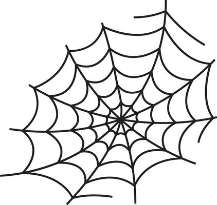 Spider Web Decoration on White Background