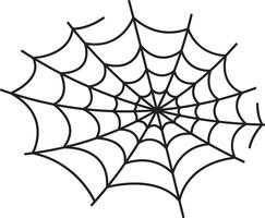 Spider Web Decoration with Flat Design, Isolated on White Background, vector