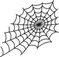 Spider Web Decoration with Flat Design. Isolated on White Background. vector
