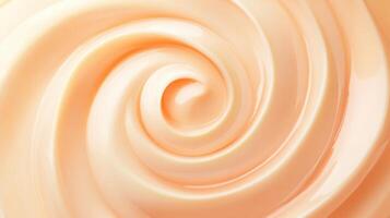 Smooth swirl of creamy peach tones creating a captivating textured spiral - perfect for artistic and abstract design inspirations. Background texture with funky vibes photo