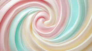 Pastel swirl of pink, blue, and cream colors in a smooth, creamy texture creating a hypnotic and soothing visual effect. Background texture with funky vibes photo