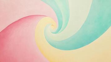 Abstract spiral art featuring pastel pink, green, and yellow curves creating a hypnotic swirl pattern in a calming visual composition. Background texture with funky vibes photo