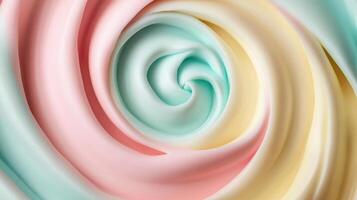 Pastel swirl pattern with soft gradient hues in a hypnotic twirl design creating a calming and visually soothing abstract art composition. Background texture with funky vibes photo