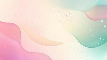 Soft pastel abstract design with pink and green fluid waves creating a serene and dreamlike atmosphere photo