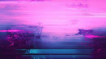 Abstract digital art with vibrant pink and purple hues creating a mystical atmosphere through horizontal brush strokes and light patterns photo