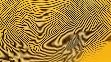 Abstract yellow background with mesmerizing black wavy lines creating a hypnotic optical illusion and captivating visual depth photo