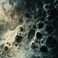 Abstract fluid art with swirling patterns and dark tones, showcasing organic shapes and textures, creating a sense of depth and movement in a captivating visual experience photo