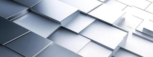Abstract metallic surface with layered geometric shapes reflecting light, showcasing modern design and texture in a contemporary artistic composition for visual appeal photo