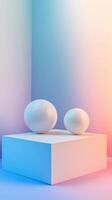 Artistic Pastel Gradient Display on Contemporary Geometric Backdrops photo